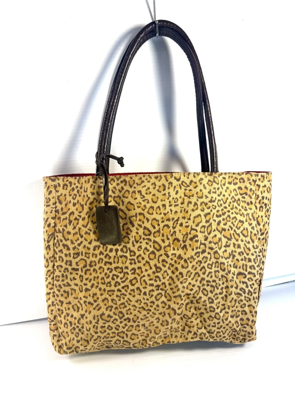 Neiman Marcus Leopard Print Tote with Dark Brown Handles